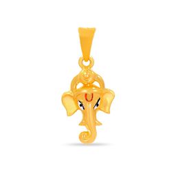 BHIMA 22K BIS Hallmark 916 Purity Small Trunk Ganesha Pendant-image-9