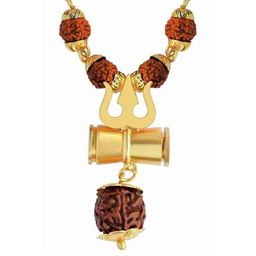 Divine souvenirs Gold-Plated Rudraksh Pendants with Chains-picture-10