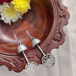 Janpath Online Oxidised Contemporary Shaped Drop Earrings-10