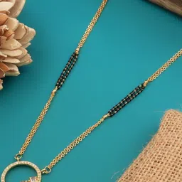 TKRB SALES Gold Plated Artificial Stones Studded And Beaded Mangalsutra-picture-16