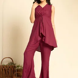 KASYA V-Neck Top With Trousers Co-Ords-picture-0