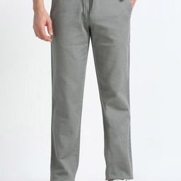 THE BEETEL HOUSE Men Relaxed Fancy Linen Trousers-image-77