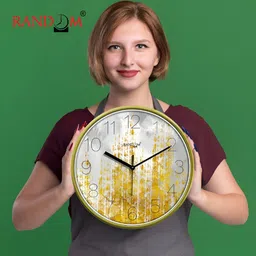 RANDOM White & Green Printed Traditional Round Shaped Wall Clock image 4