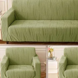 The Furnishing Tree Olive Polyester Sofa Covers With Arms-picture-52