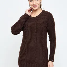 CREATIVE LINE Women Woollen Fit & Flare Dress-picture-22