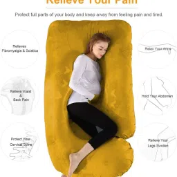 Luxurious Imported Velvet Microfibre Solid Pregnancy Pillow Pack of 1-image-87