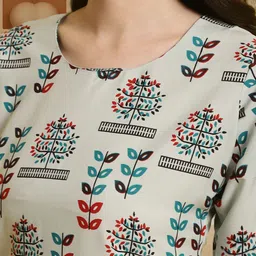 HERE&NOW Selection Of 2 Floral Printed Round Neck Straight Kurtas image 5