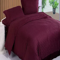tundwal's Burgundy Striped Printed Microfiber 210 TC Single Bedsheet Sets - 2.23m x 1.45m-image-70