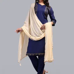FULPARI Women Floral Embroidered Kurta with Trouser & Dupatta-picture-22