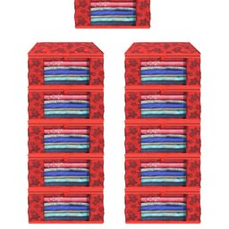 AMAK INC Red Fabric Multi-Utility Wardrobe Organisers-picture-42