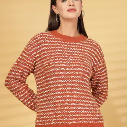 Juelle Women Striped Woollen Pullover Sweater-picture-35
