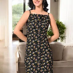 ZEUGEN Women Floral Printed Bodycon Above Knee Dress-image-24
