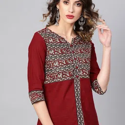 IKRASS Women Solid Printed V-Neck Top-image-59