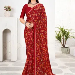 Pandadi Saree Floral Pure Chiffon Sarees-20