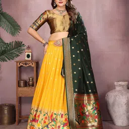 elora Woven Design Silk Lehenga & Semi-Stitched Blouse With Dupatta-picture-14