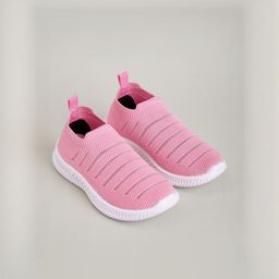 Hopscotch Girls Pink Fabric Slip-Ons-picture-4