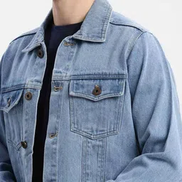 Mevan Men Blue Solid Regular Fit Denim Jacket-picture-44