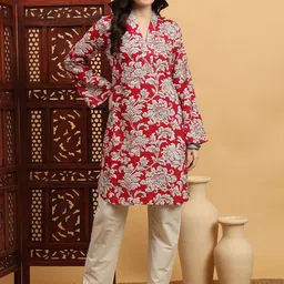 Anouk Rustic Women Ethnic Motifs Printed Flared Sleeves Summer Sheers Kurta-image-68