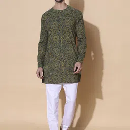 MOSHI Floral Printed Pure Cotton Straight Kurta-image-34