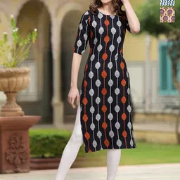Moda Rapido Women Ethnic Motifs Printed Crepe Kurta-picture-48