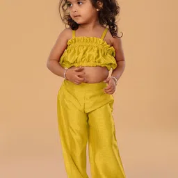 The Mini Trunk Girls Shoulder Straps Top With Palazzo-image-79