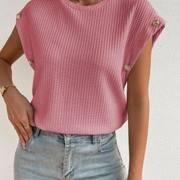 CORSICA Self Design Round Neck Dolman Sleeves T-shirt-image-2