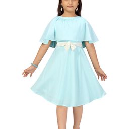 Muhuratam Kids-Girls Turquoise Blue Dresses-image-102