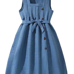 StyleCast x Revolte Girls Solid Tie-Ups A-Line Midi Dress-image-75