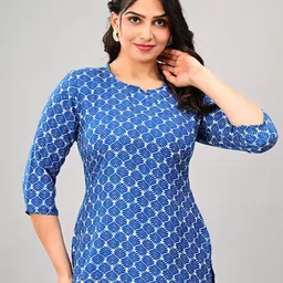 KALINI Ethnic Motifs Printed Pure Cotton Kurti-image-64