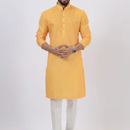 azania Men Printed Regular Kurta with Pyjamas-6