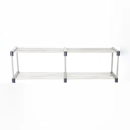 Decent Hut Navy Blue & Silver Toned 4 Tier Rectangle Stainless Steel Shoe Rack-24