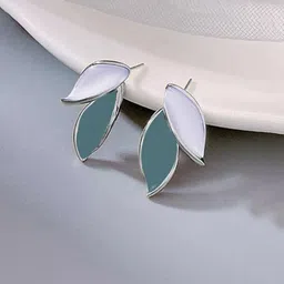 FIMBUL Silver-Plated Antique Leaf Shaped Studs-image-59