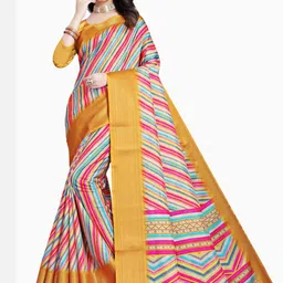 J 6 DESIGNER Leheriya Printed Saree With Blouse Piece-picture-26