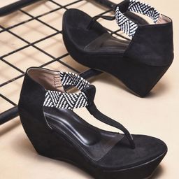 TRYME Suede Party Wedge Sandals-picture-49