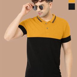 Leotude Men Pack Of 2 Colourblocked Polo Collar Cotton T-shirts-picture-29
