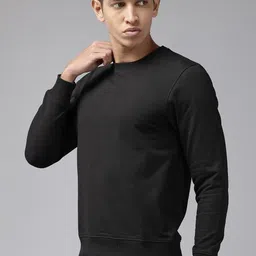 Mast & Harbour Men Solid Cotton Fleece Anti Odour Sweatshirt-picture-29