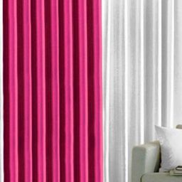 BELLA TRUE Pink & White 2 Pieces Window Curtains-image-41