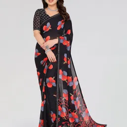Moda Rapido Floral Printed Beads and Stones Saree-36