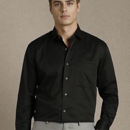 Luxure by Louis Philippe Spread Collar Long Sleeves Pure Cotton Formal Shirt-picture-4