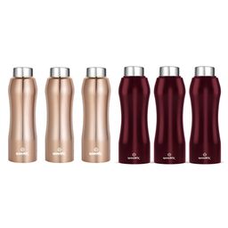 Speedex Gold-Toned & Brown 6 Pieces Stainless Steel Water Bottle - 1000 ml Each-image-67