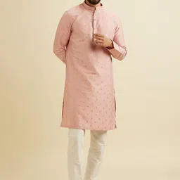 Manyavar Ethnic Motifs Embroidered Sequinned Kurta with Pyjama-image-90