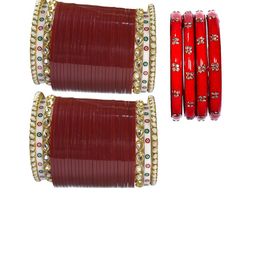 SEEMO Set Of 6 Stones Studded Bangles-image-87