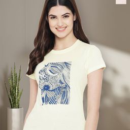 Dreambe Women Pack of 2 Graphic Printed Round Neck Cotton Regular Fit T-shirts-picture-26