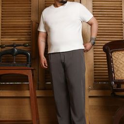 Instafab Plus Men Relaxed Plus Size Regular Trousers image 4