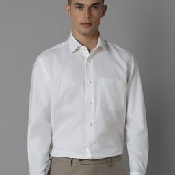 Luxure by Louis Philippe Men Spread Collar Solid Cotton Formal Shirt-picture-31