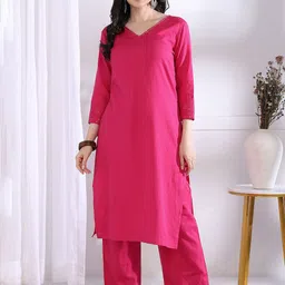 GULMEHAK Women Regular Sequinned Pure Cotton Kurta with Palazzos-picture-17