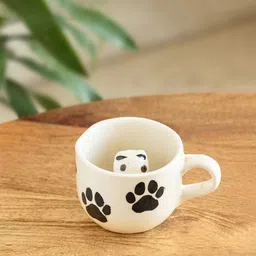 ExclusiveLane White & Black Printed Ceramic Glossy Mug - 210 ml-picture-13