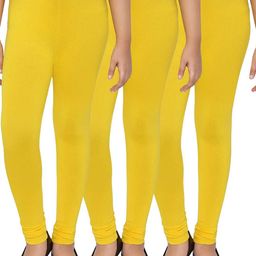 Tik Tok WEARS Girls Yellow Churidar Length Leggings-picture-46