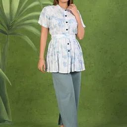 AC&F Printed Cotton Tunic & Trousers Co-Ord Set-image-82