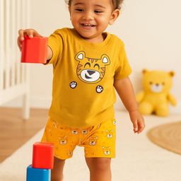 Toddylon Unisex Kids Printed T-shirt with Shorts-63